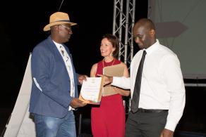 2016 Awards Gala function – Jaffeth Xoagub receiving a certificate for Namibia Wildlife Resorts' Dolomite Camp